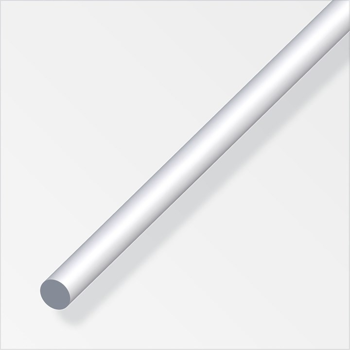 alfer® Silver Aluminium Round Bar 6mm x 1m