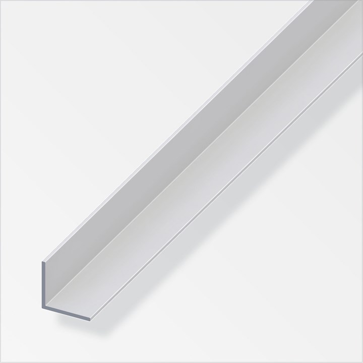 alfer Silver Aluminium Angle 20 x 20 x 1.5mm x 1m