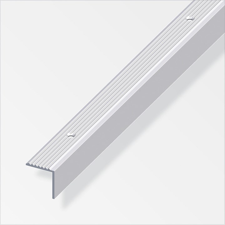alfer Silver Aluminium Stair Profile 19 x 20mm x 1m