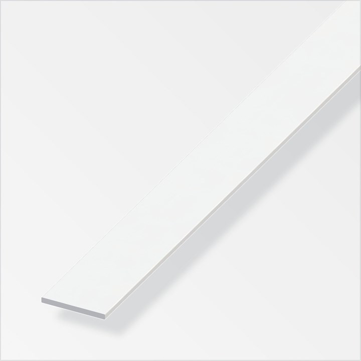 alfer® PVC Flat Bar 40 x 3mm x 1m White