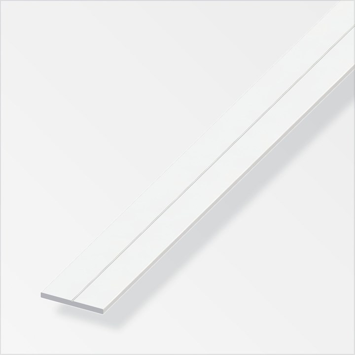 alfer® PVC Flat Bar 15.5mm x 1m White