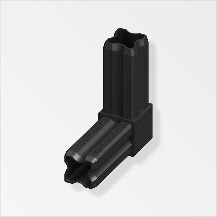 alfer® PVC 2 Way Corner Connector 23.5mm Black