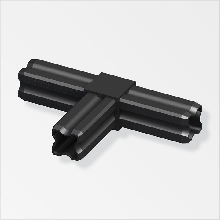 alfer® PVC 3 Way Flat Corner Connector 23.5mm Black