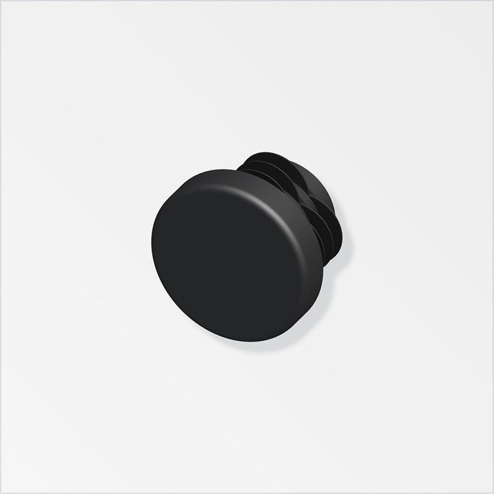 alfer PVC Lamellar Round Plug 23.5mm Black (Pair)