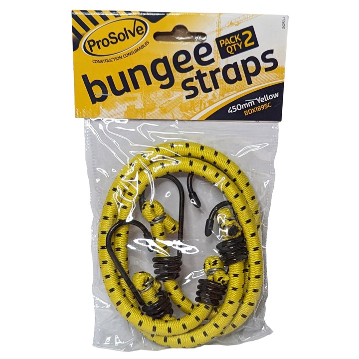 ProSolve 450mm Bungee Straps - Yellow (Twin Pack)