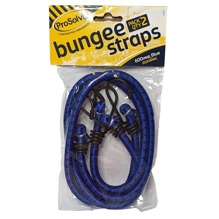 ProSolve 600mm Bungee Straps - Blue (Twin Pack)
