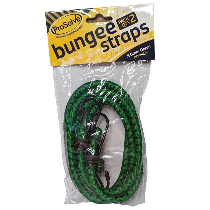 ProSolve 750mm Bungee Straps - Green (Twin Pack)