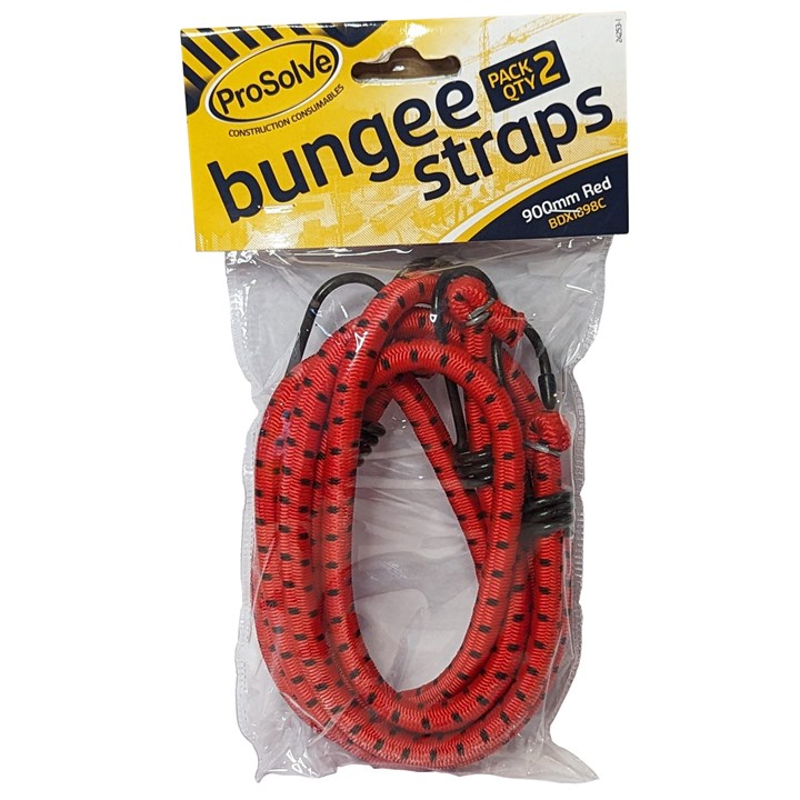 ProSolve 900mm Bungee Straps - Red (Twin Pack)
