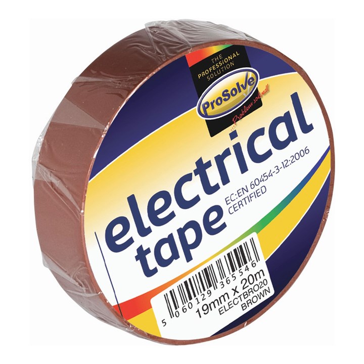 ProSolve Electrical Tape 19mm x 20m - Brown