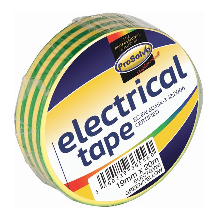 ProSolve Electrical Tape Green/Yellow 20m