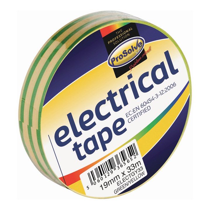 ProSolve Electrical Tape Green/Yellow 33m