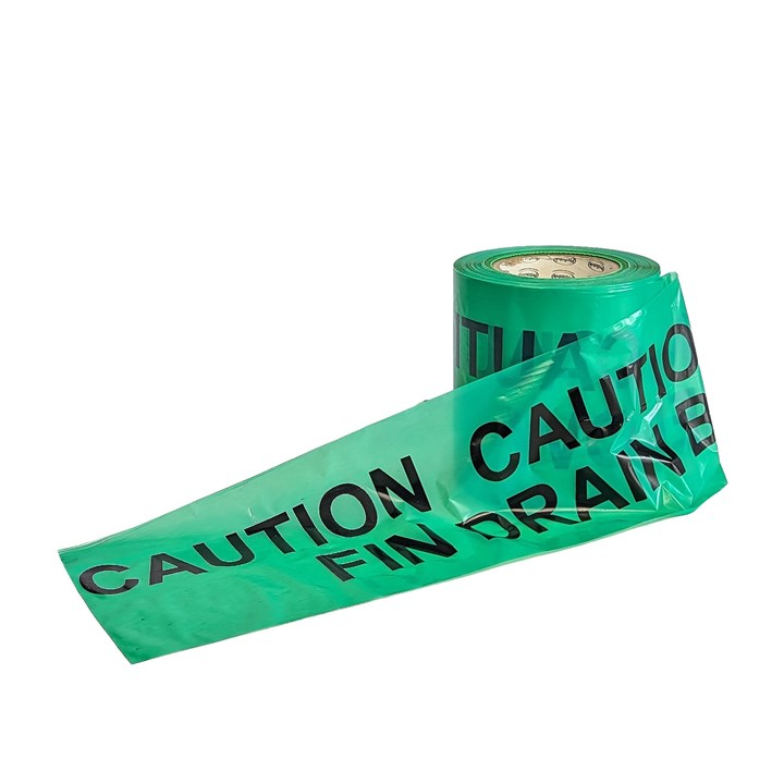 ProSolve Underground Warning Tape - Fin Drain (Green)