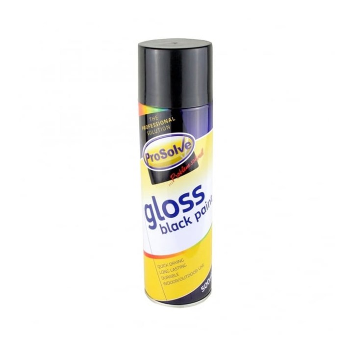 ProSolve All Purpose Acrylic Gloss Paint Aerosol Gloss Black 500ml
