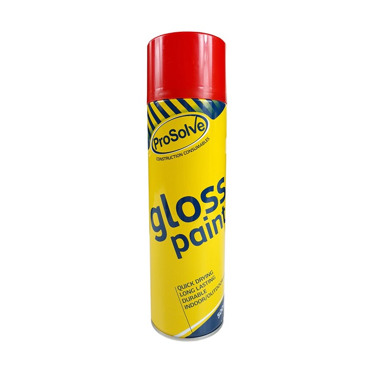 ProSolve All Purpose Acrylic Gloss Paint Aerosol Gloss 500ml Red
