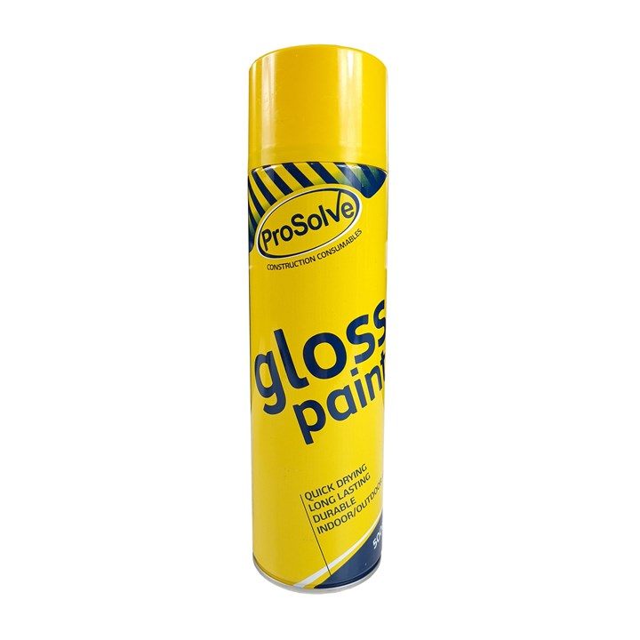 ProSolve All Purpose Acrylic Gloss Paint Aerosol Gloss 500ml Yellow
