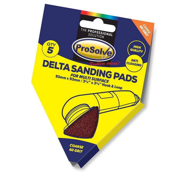 ProSolve Delta Sanding Pad Hook & Loop 93x93 60 Grit (Pack of 5)