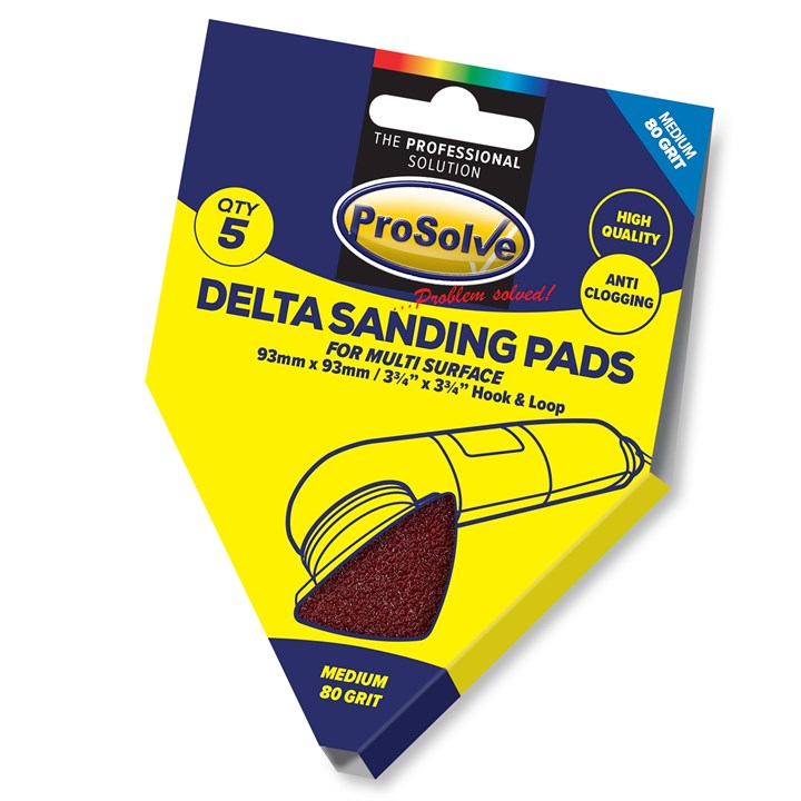 ProSolve Delta Sanding Pad Hook & Loop 93x93 80 Grit (Pack of 5)