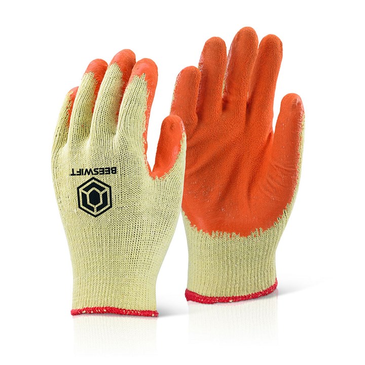 ProSolve Economy Orange Rubber Grip Gloves - (Pack 10 Pairs)