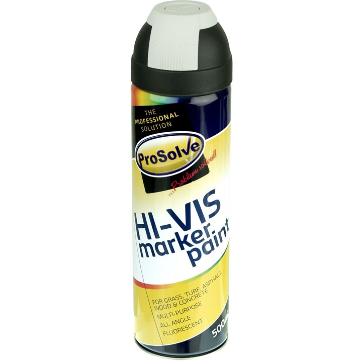 ProSolve HI-VIS Fluorescent (With Swivel Safety Cap) Paint Aerosol 500ml Flour. White