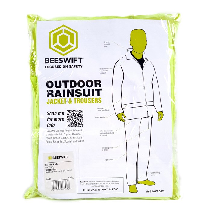 Hivis Waterproof Coverall Rain Suit - XLarge