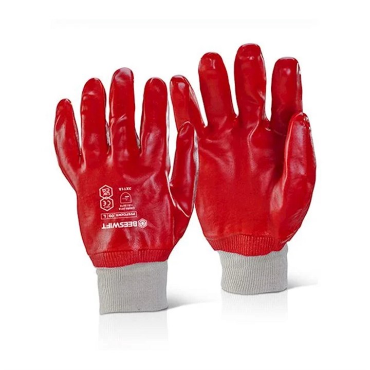ProSolve Red PVC Fully Coated Knitted Wrist Glove Size 10 (10 Pack)