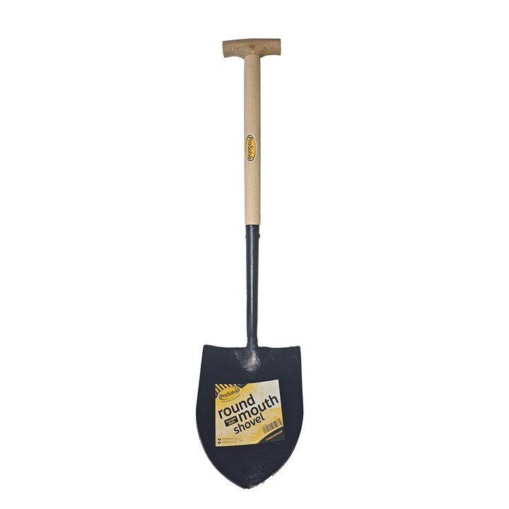 ProSolve Round Mouth Shovel - Wooden T Handle