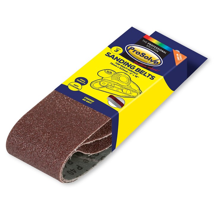 ProSolve Sanding Belts 75 x 533 60 Grit (Pack of 3)