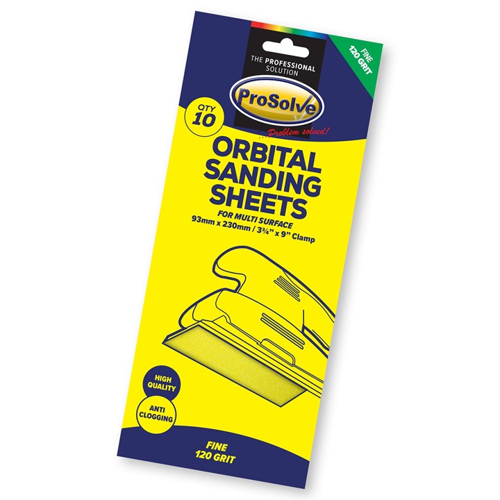 ProSolve Sanding Sheets Clamp 93 x 230mm 120 Grit (Pack of 10)