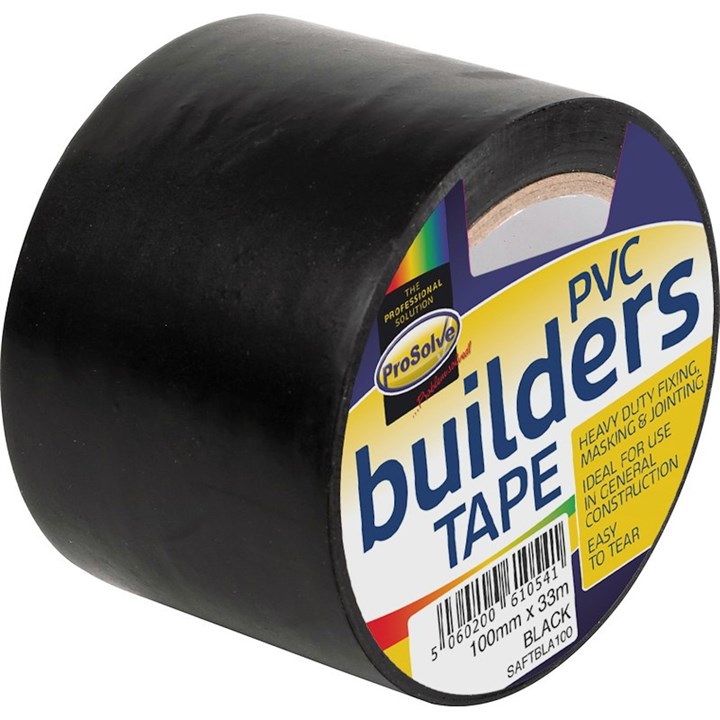 ProSolve PVC Builders Tape 100mm x 33m - Black