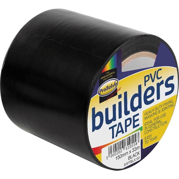 ProSolve PVC Builders Tape 150mm x 33m - Black