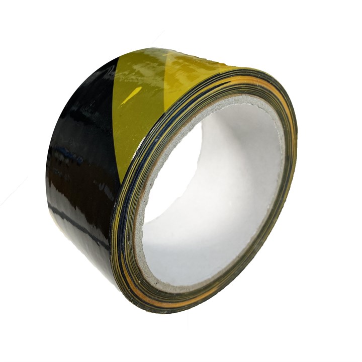 PVC Self Adhesive Hazard Tape - Black/Yellow 50mm x 33m