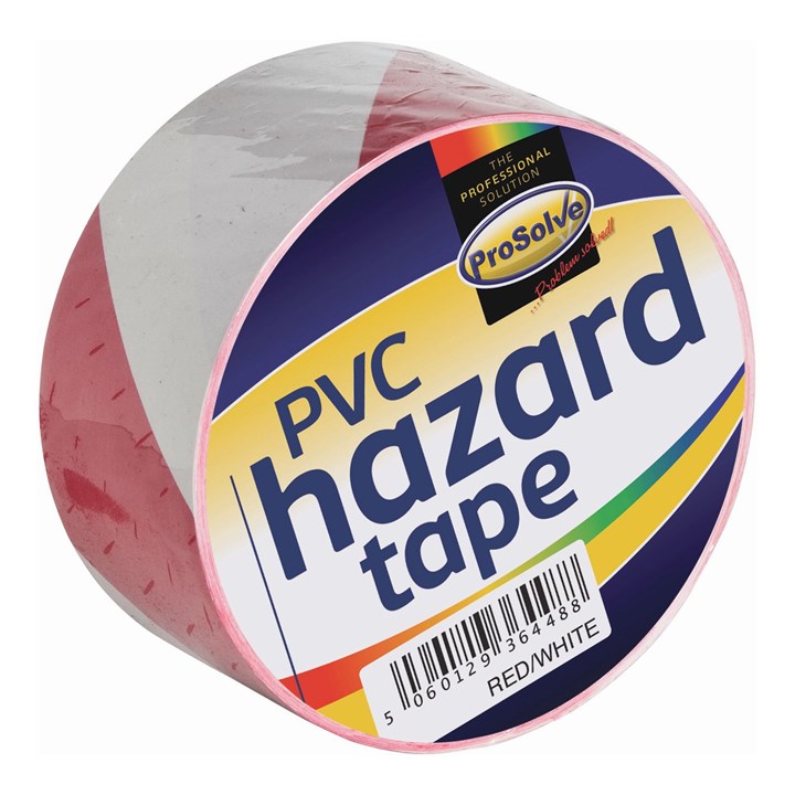 ProSolve PVC Self Adhesive Hazard Tape - Red/White 50mm x 33m