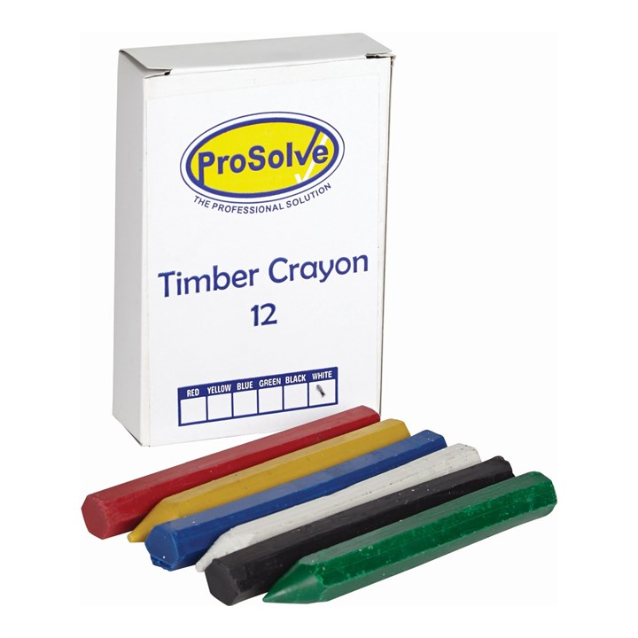 ProSolve Timber Crayons 120 x 13 White (Box of 12)